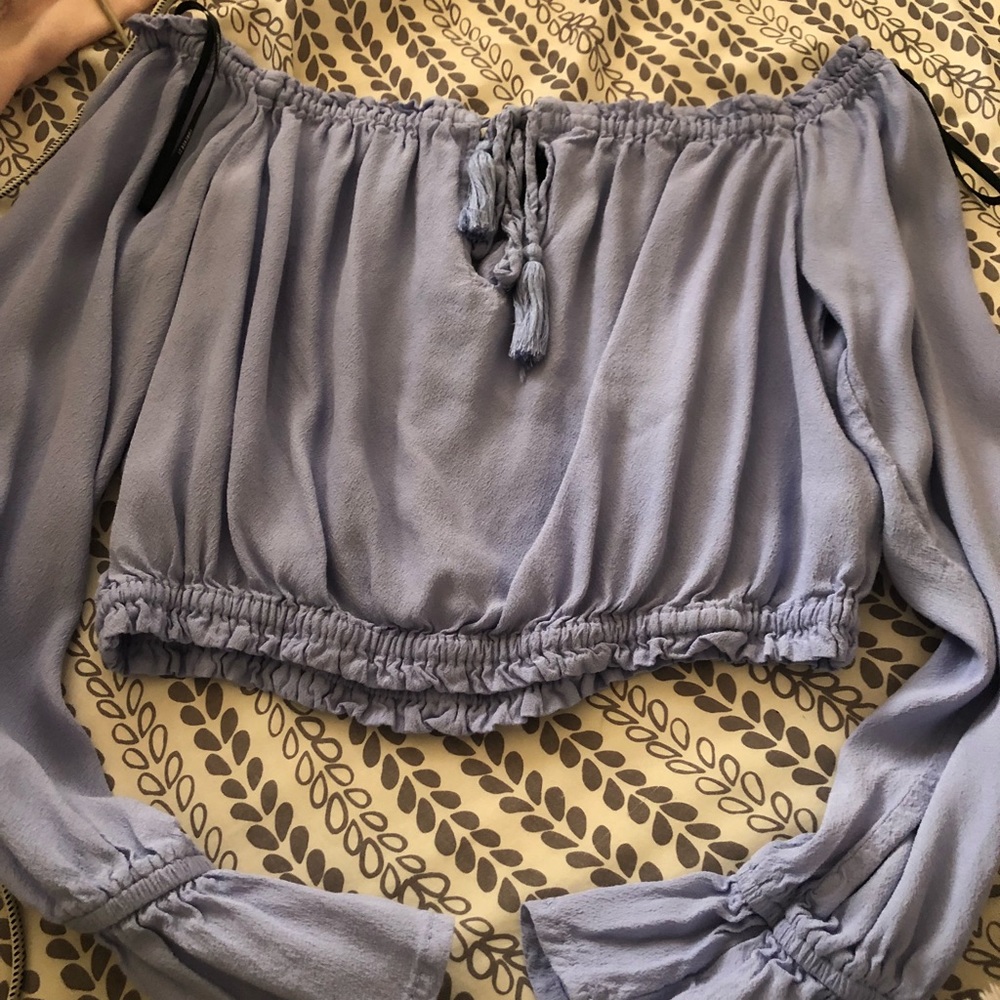 Off the shoulder bell sleeve top